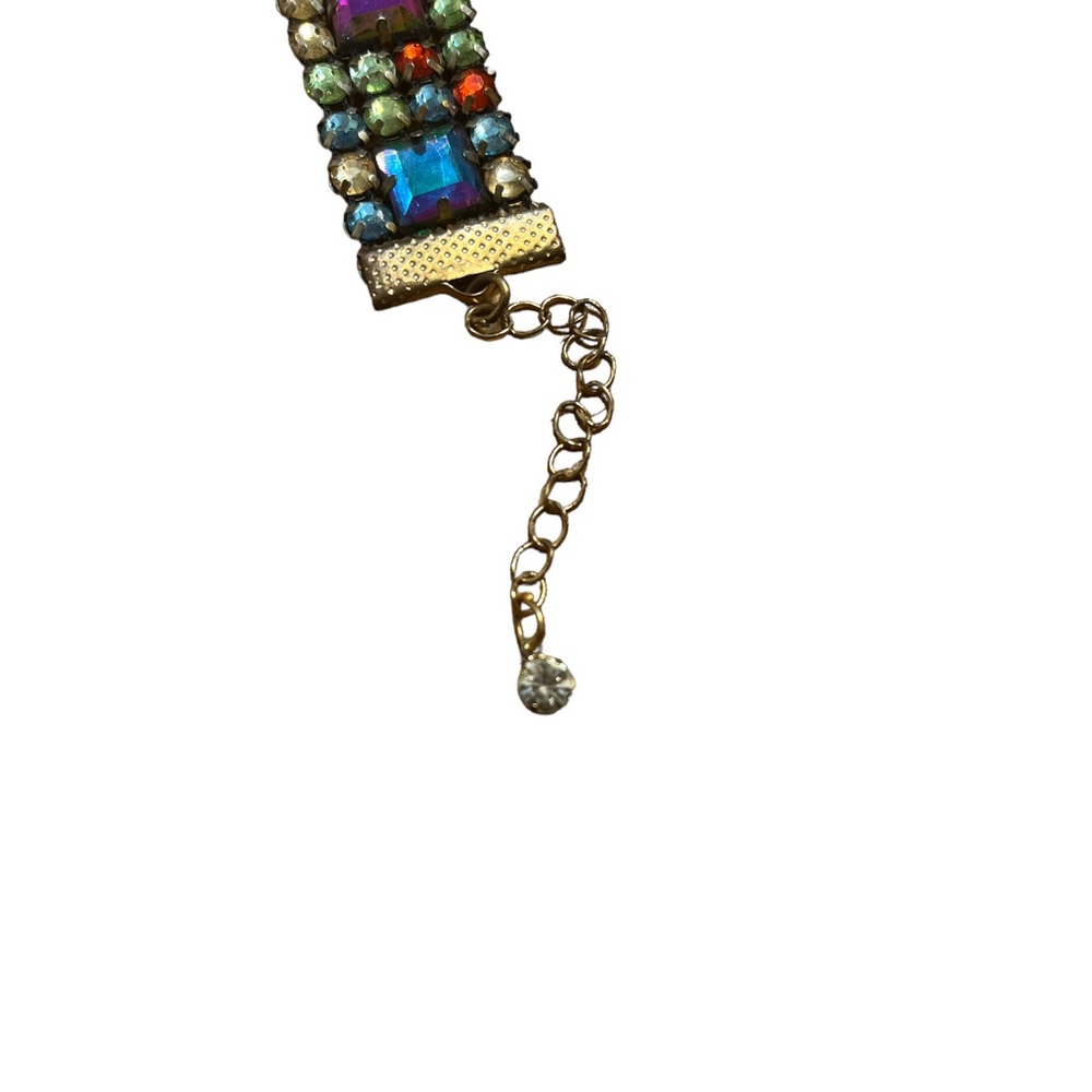 Vintage Multicolored Rhinestone Choker - Picture 4 of 4